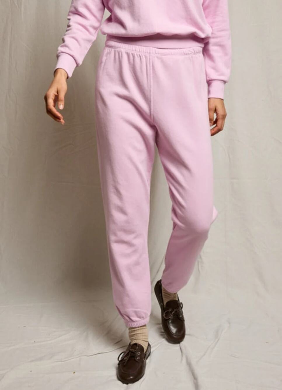 Perfectwhitetee Johnny French Terry Cotton High Rise Casual Jogger Pink M